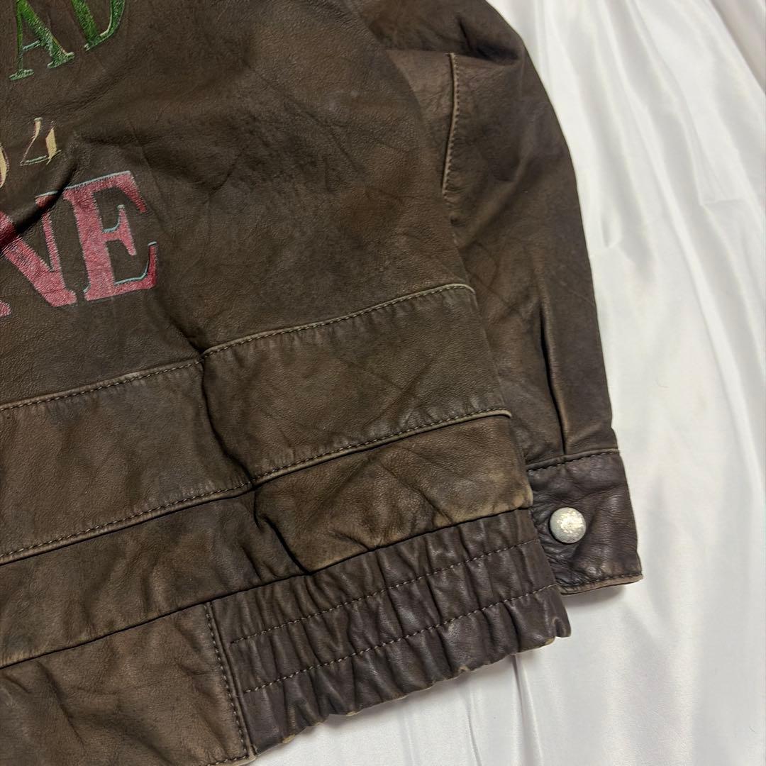 ★*★様 80s Adidas AIRBONE Leather Jacket