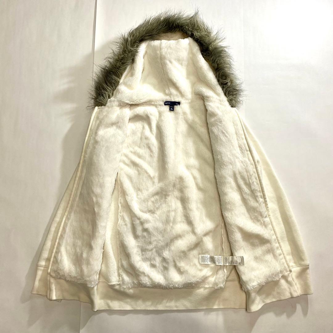 Y2K GAP ギャップ ファー ジップ パーカー フェアリー タイト fur
