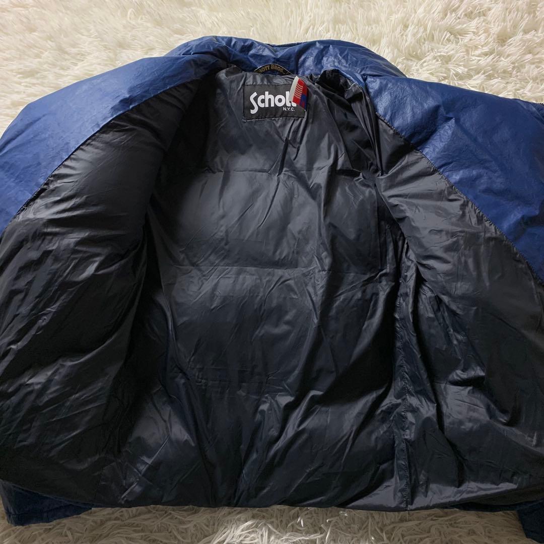 美品/希少モデル■schott ダウンジャケット ダブルライダース ブルー M