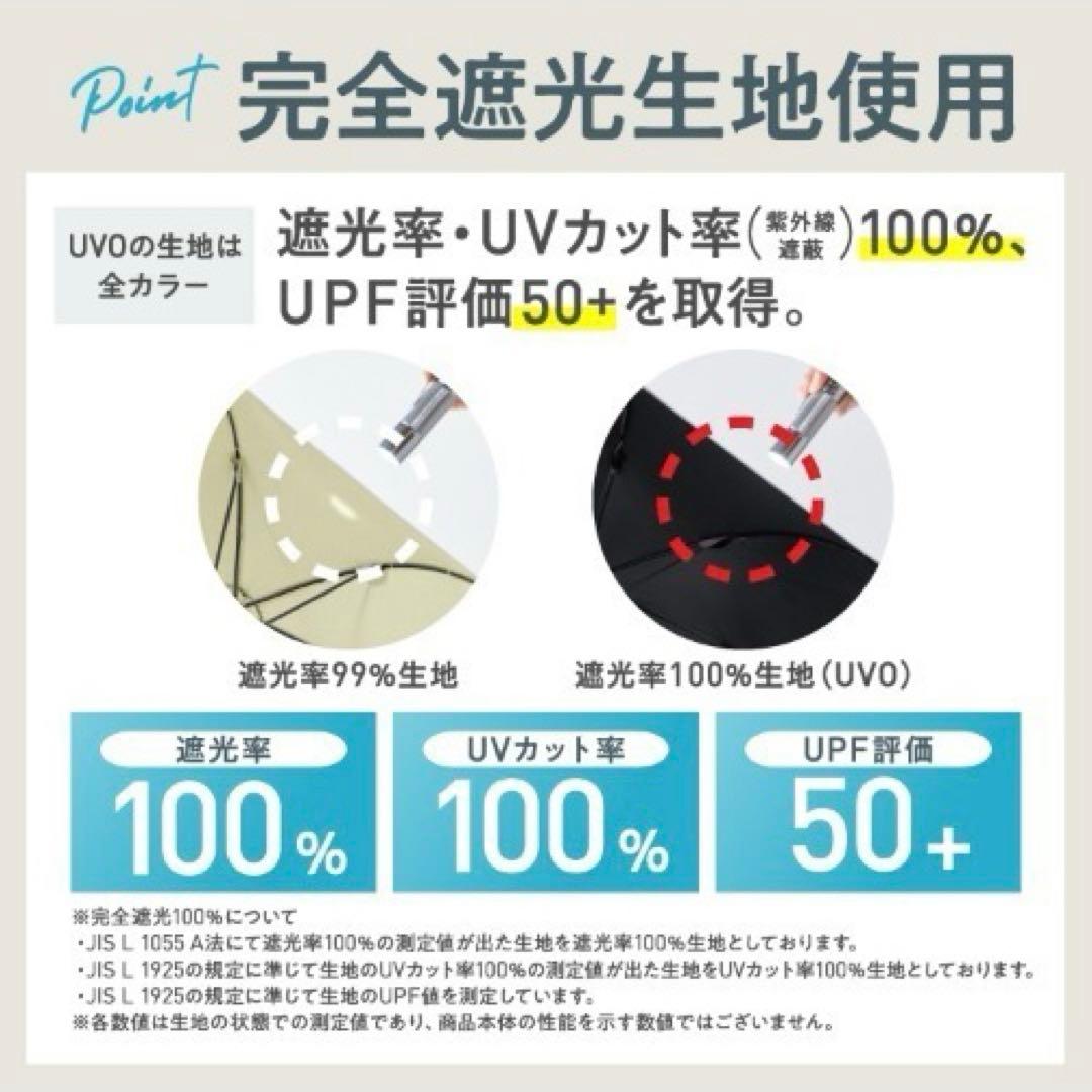 折りたたみ傘 完全遮光100% 最強の日傘 UVO（ウーボ）グレー×ホワイト