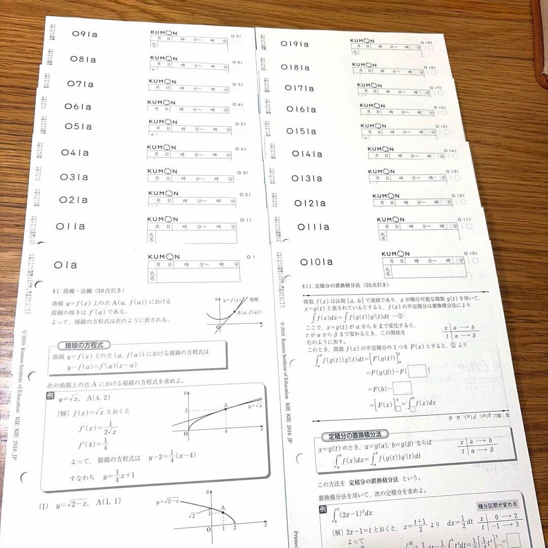 公文　数学 O 解法の手引 2冊前後半➕未使用プリント200枚➕終了テスト