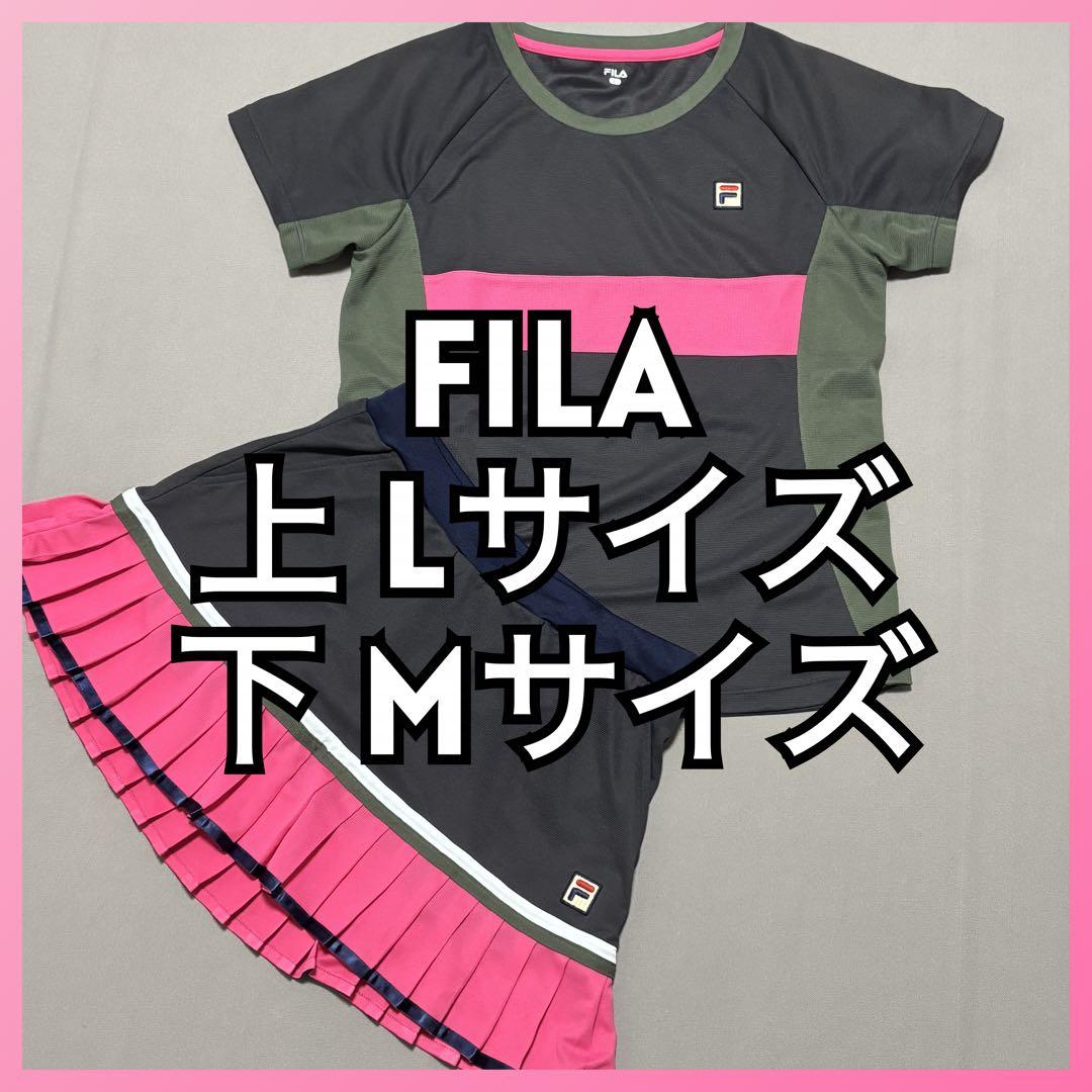 フィラFILA テニスウェア シャツ&プリーツスコート 上下セットアップ LM