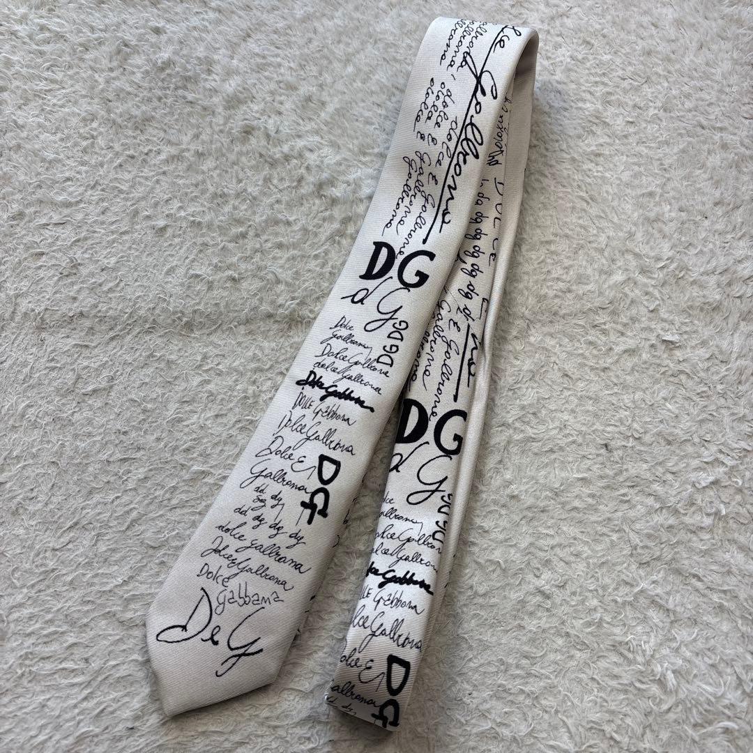 D&G ドルチェアンドガッバーナ　ハンドドローイングプリント　シルクネクタイ