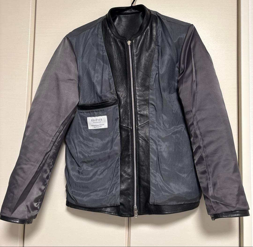 Schott × EDIFICE シングルライダースジャケット