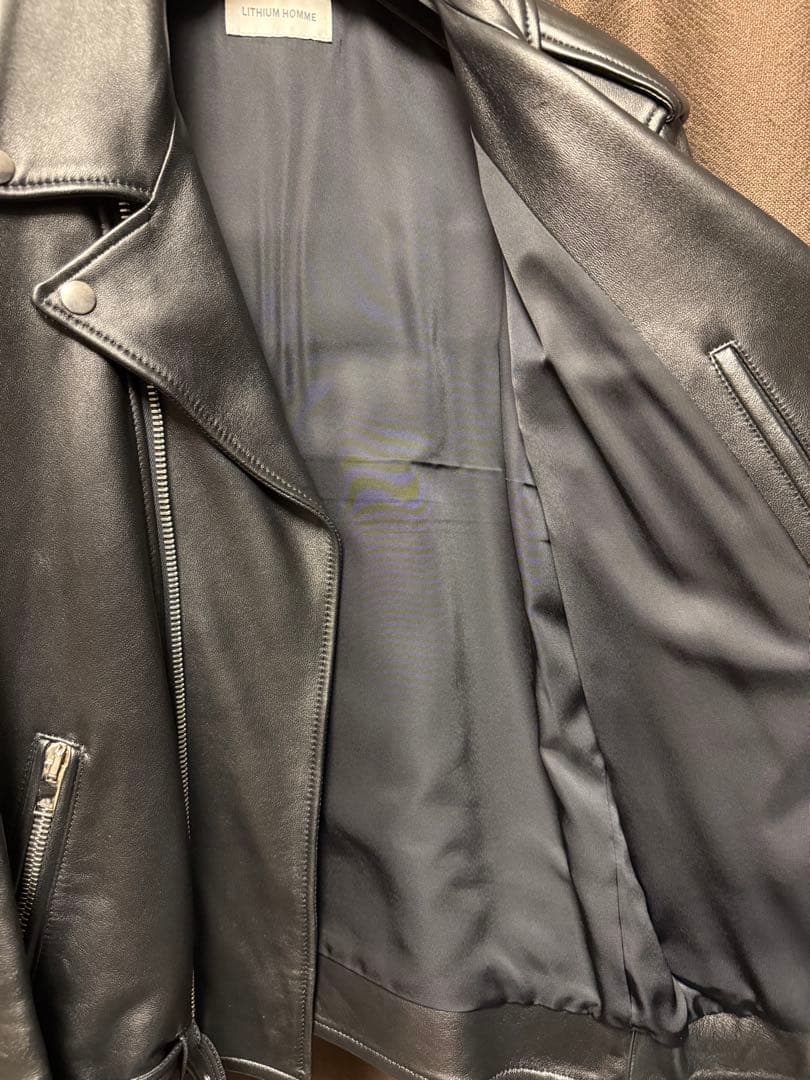 LITHIUM HOMME ラムレザーダブルライダースジャケット XL 50
