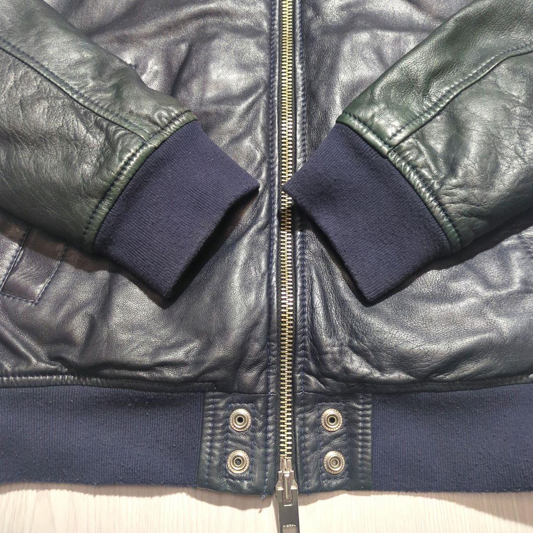 た*目様 DIESEL　ラムレザー　ジャケット　フーディー　ダブルジップ　フード
