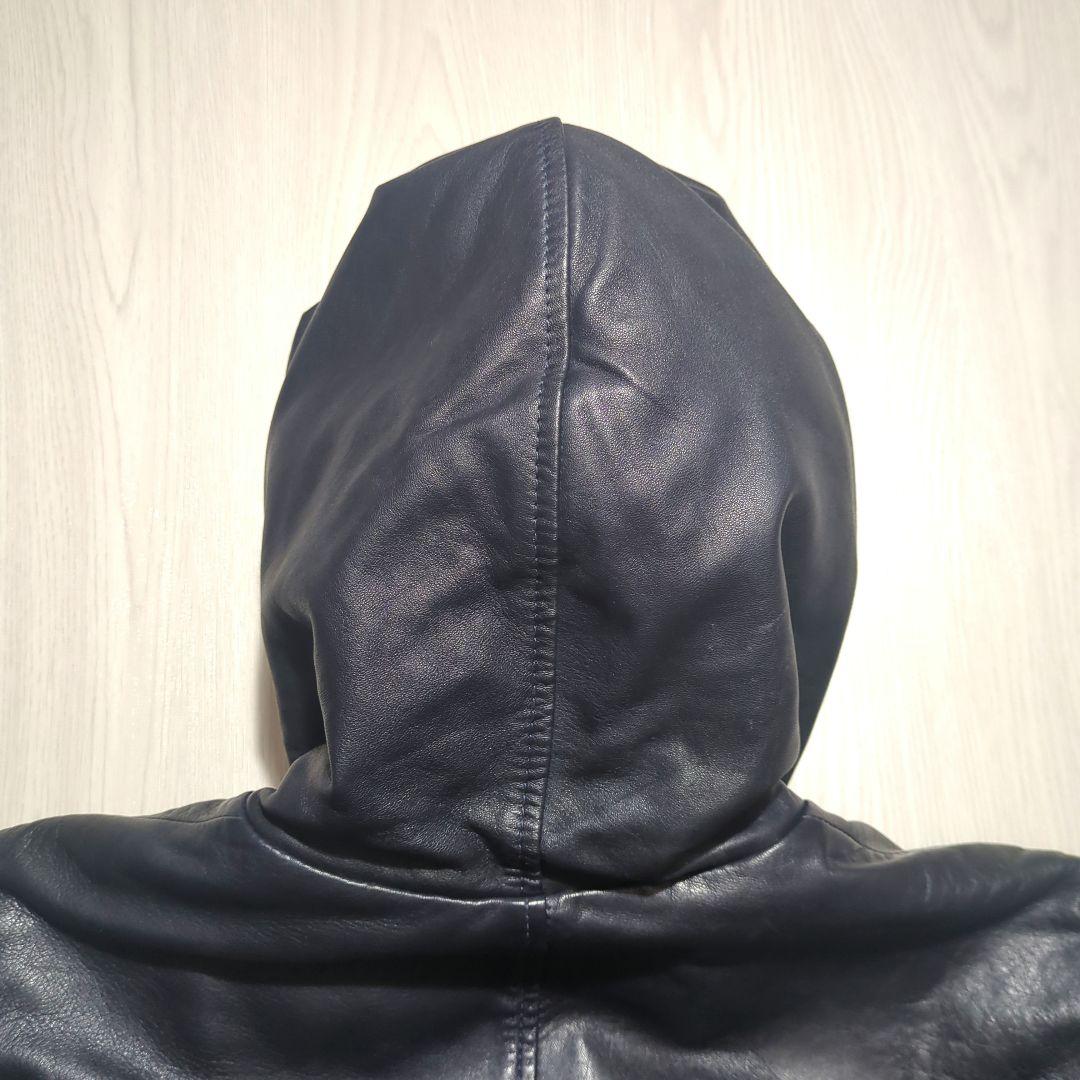 た*目様 DIESEL　ラムレザー　ジャケット　フーディー　ダブルジップ　フード