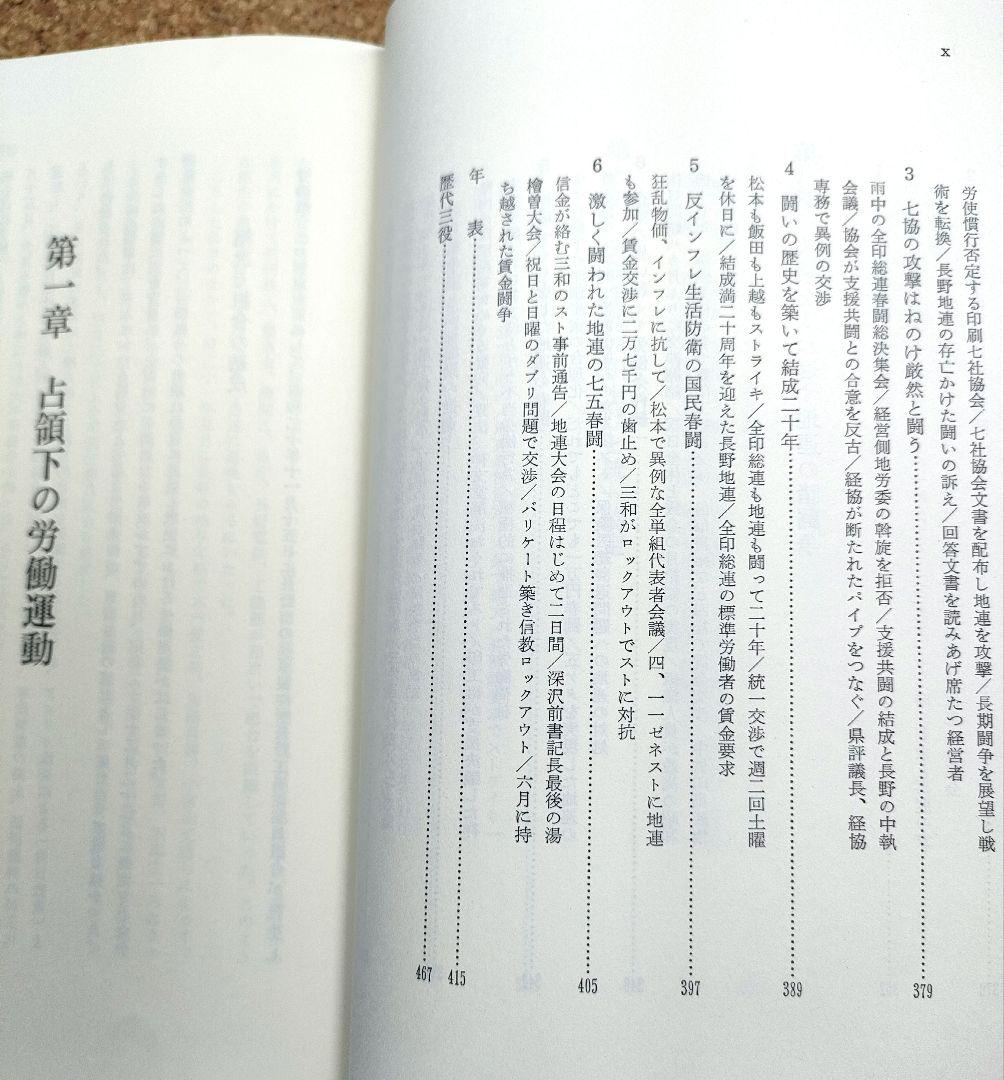 【希少】長野県印刷労働運動史 結成30周年記念 資料集 当時物