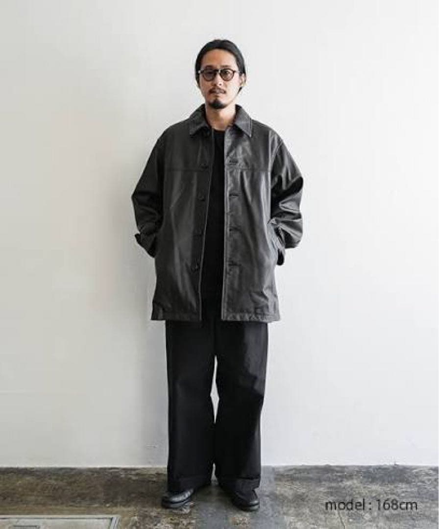 UNIVERSAL PRODUCTSレザーカーコート BLACK
