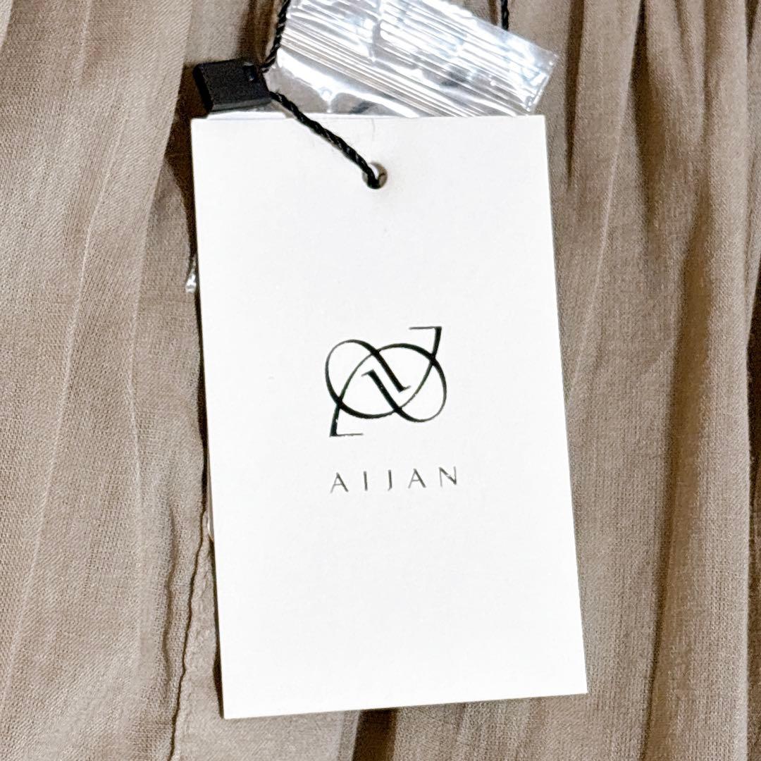美品✨アイジャン バンドカラー タック ワンピース インド製 シャツ オーバー