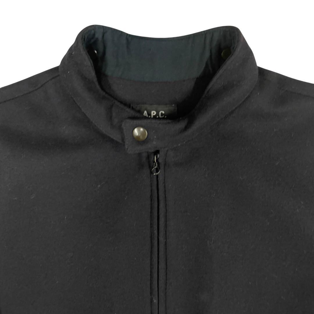 Y【極美品】A.P.C. メルトンフーデッドジャケット 黒 XS ユーロ