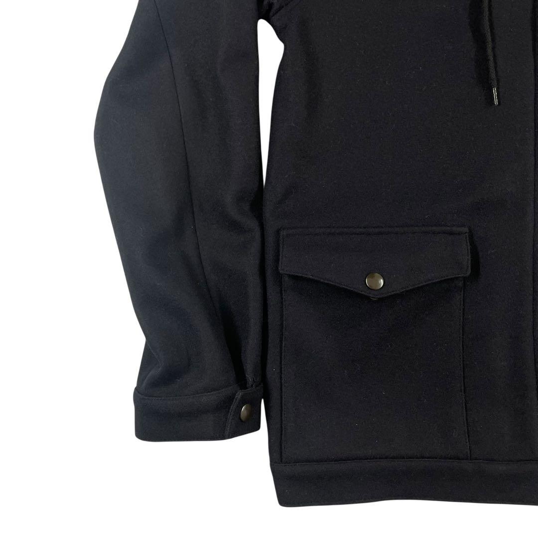 Y【極美品】A.P.C. メルトンフーデッドジャケット 黒 XS ユーロ