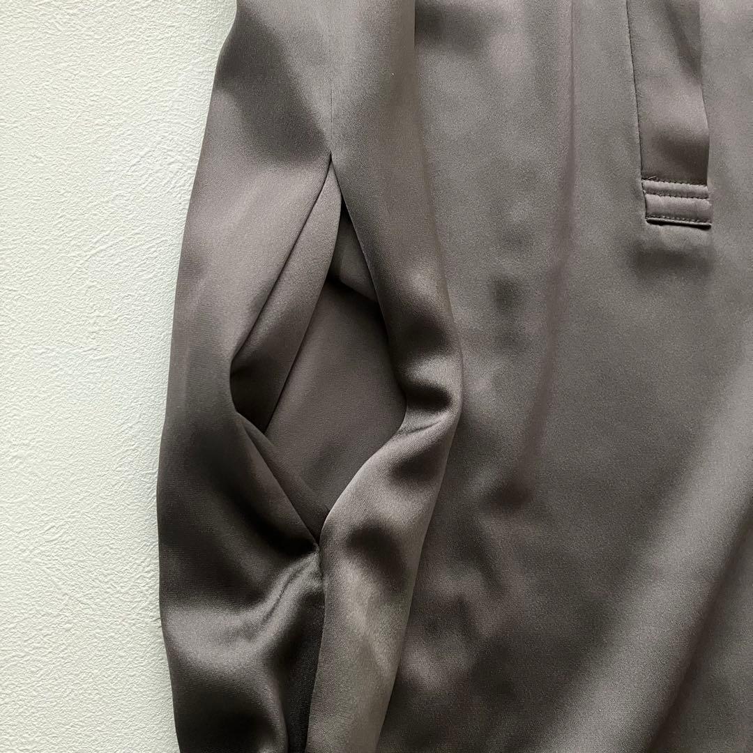 theory luxe サテンシャツワンピース　ボウタイ　比翼ボタン　38