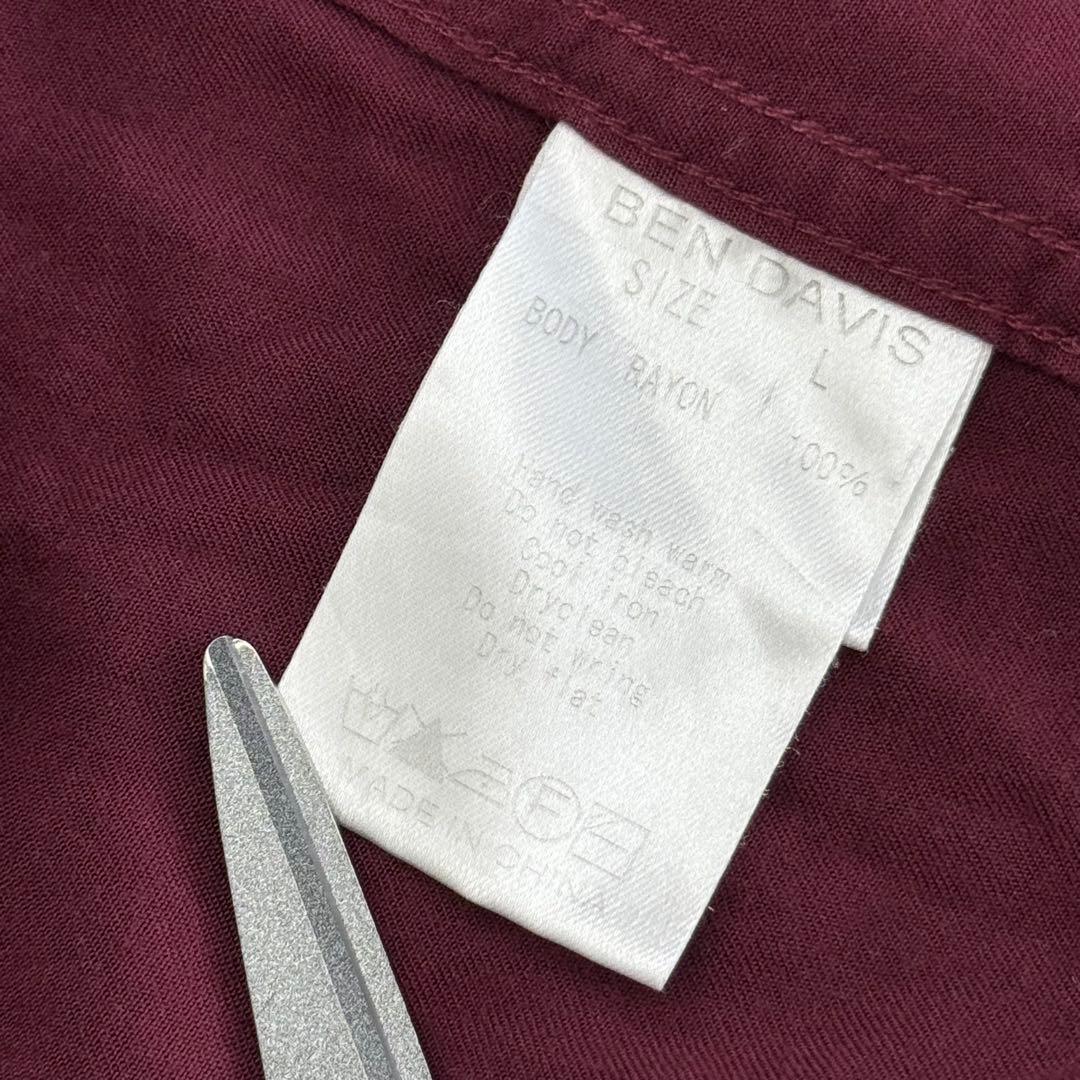 BEN DAVIS ベンデイビス ボーリングシャツ バーガンディ L