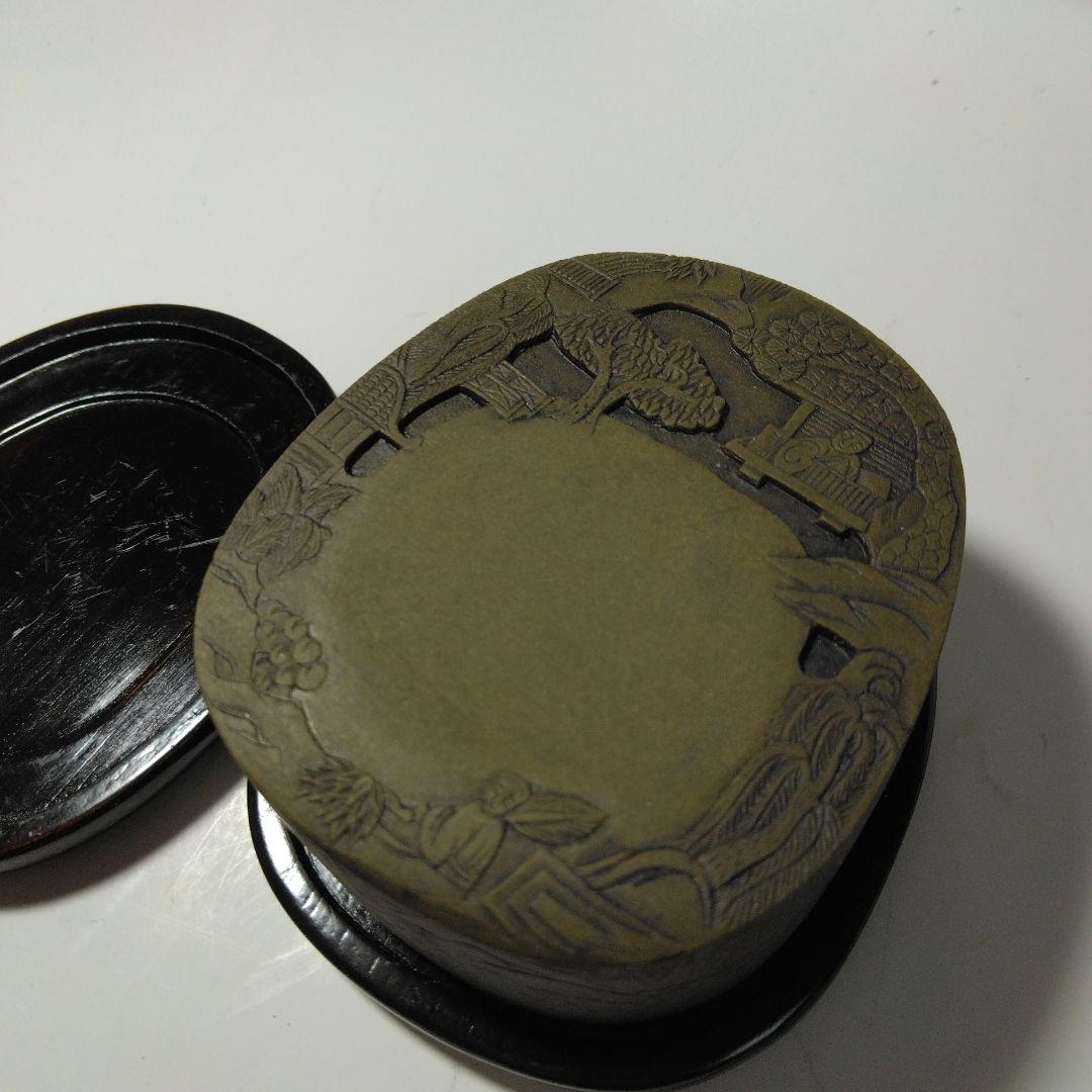 中国端渓硯　緑端渓　蘭亭硯　3寸