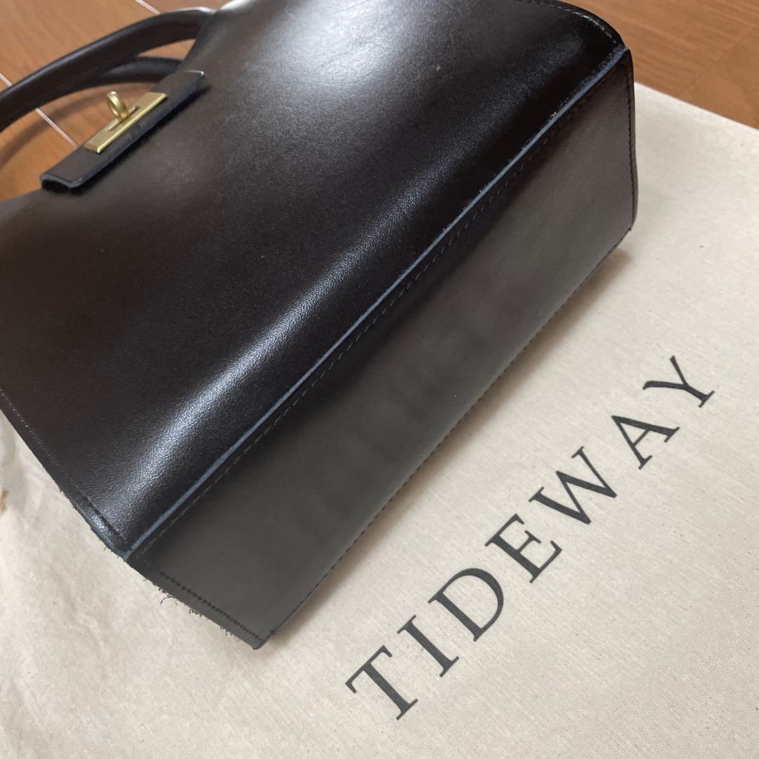 (新品)TIDEWAY牛革黒鞄