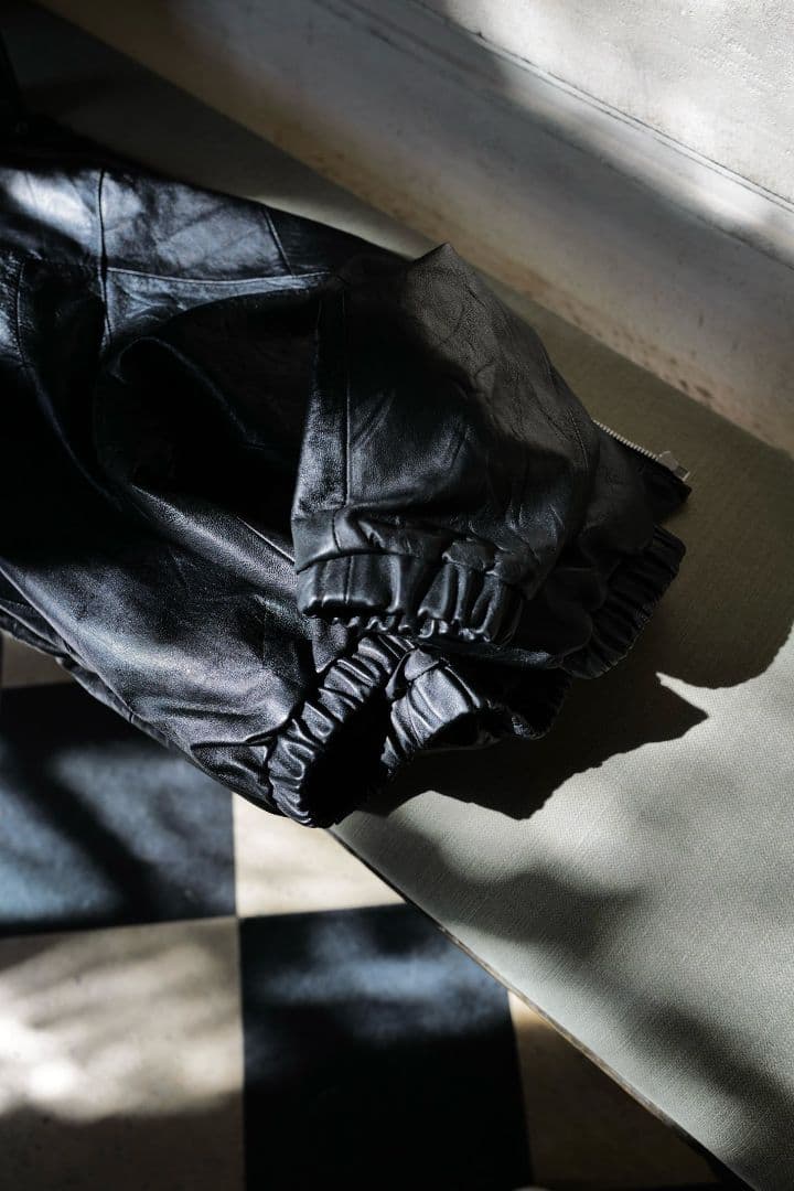 即発送可 anytee Vintage Leather Jacket