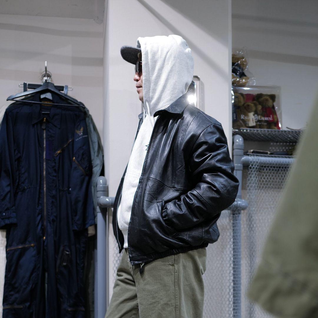 即発送可 anytee Vintage Leather Jacket