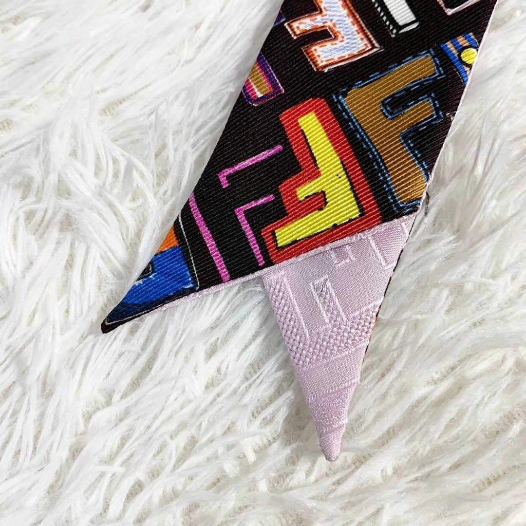 FENDI　フェンディ　FFロゴ　ズッカ　ラッピー　リボンスカーフ　マルチカラー