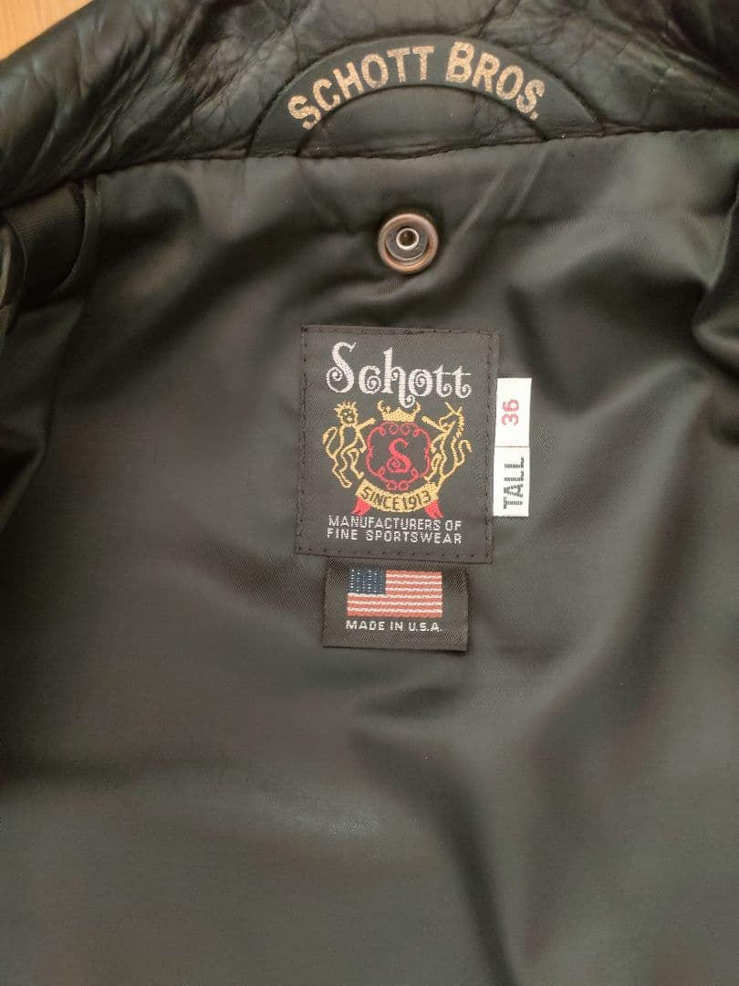 Schott ワンスターダブルライダースジャケット 36