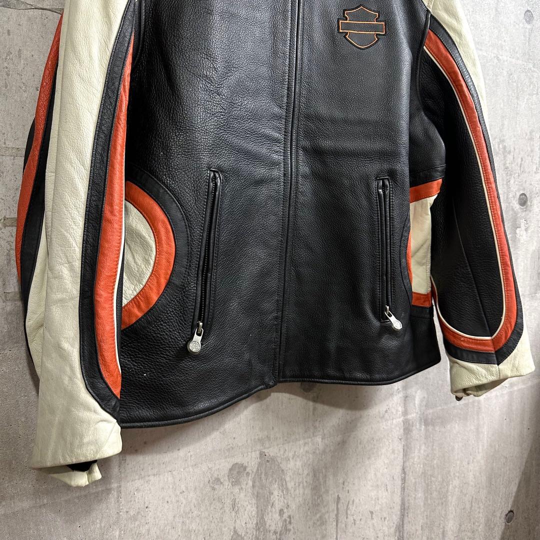 h*~様 ★HARLEY-DAVIDSON★本革 シングルライダース ビッグロゴ