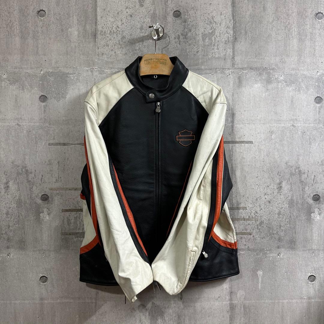h*~様 ★HARLEY-DAVIDSON★本革 シングルライダース ビッグロゴ