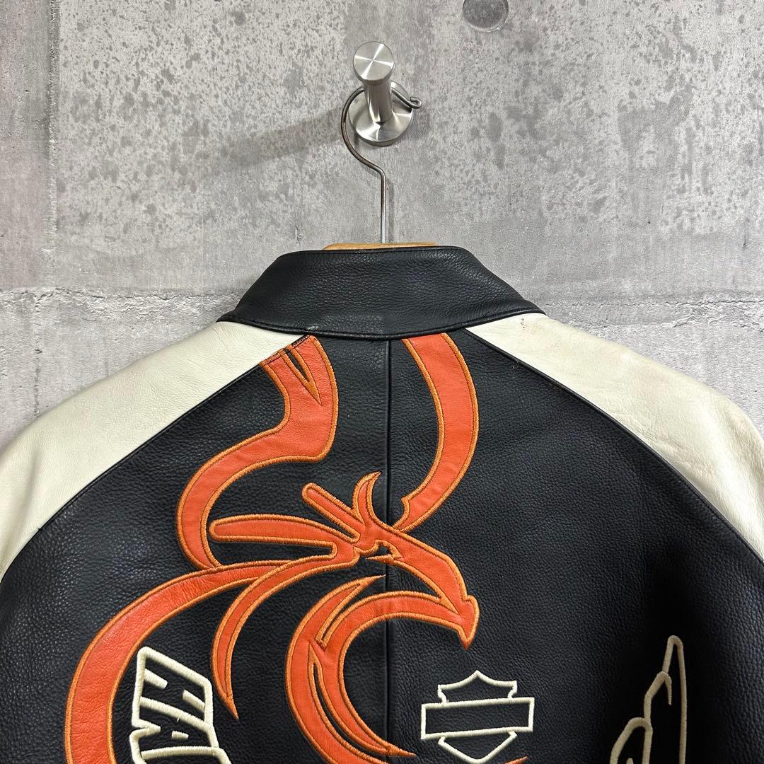 h*~様 ★HARLEY-DAVIDSON★本革 シングルライダース ビッグロゴ