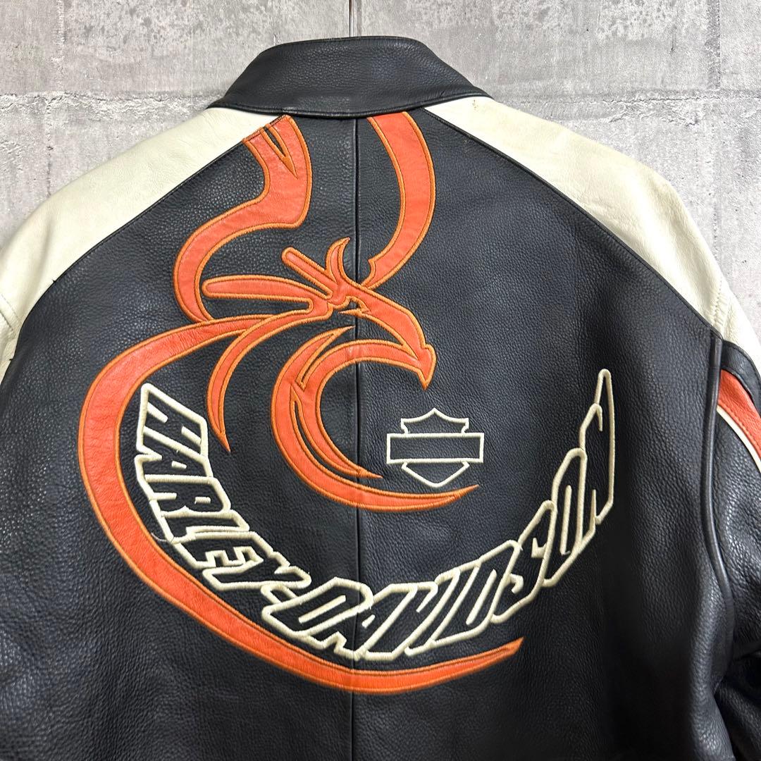 h*~様 ★HARLEY-DAVIDSON★本革 シングルライダース ビッグロゴ