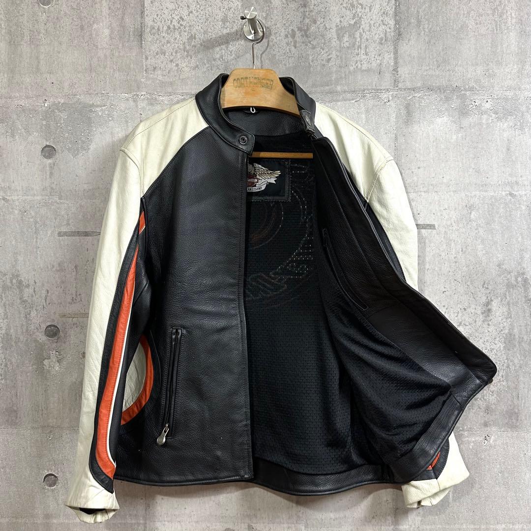 h*~様 ★HARLEY-DAVIDSON★本革 シングルライダース ビッグロゴ