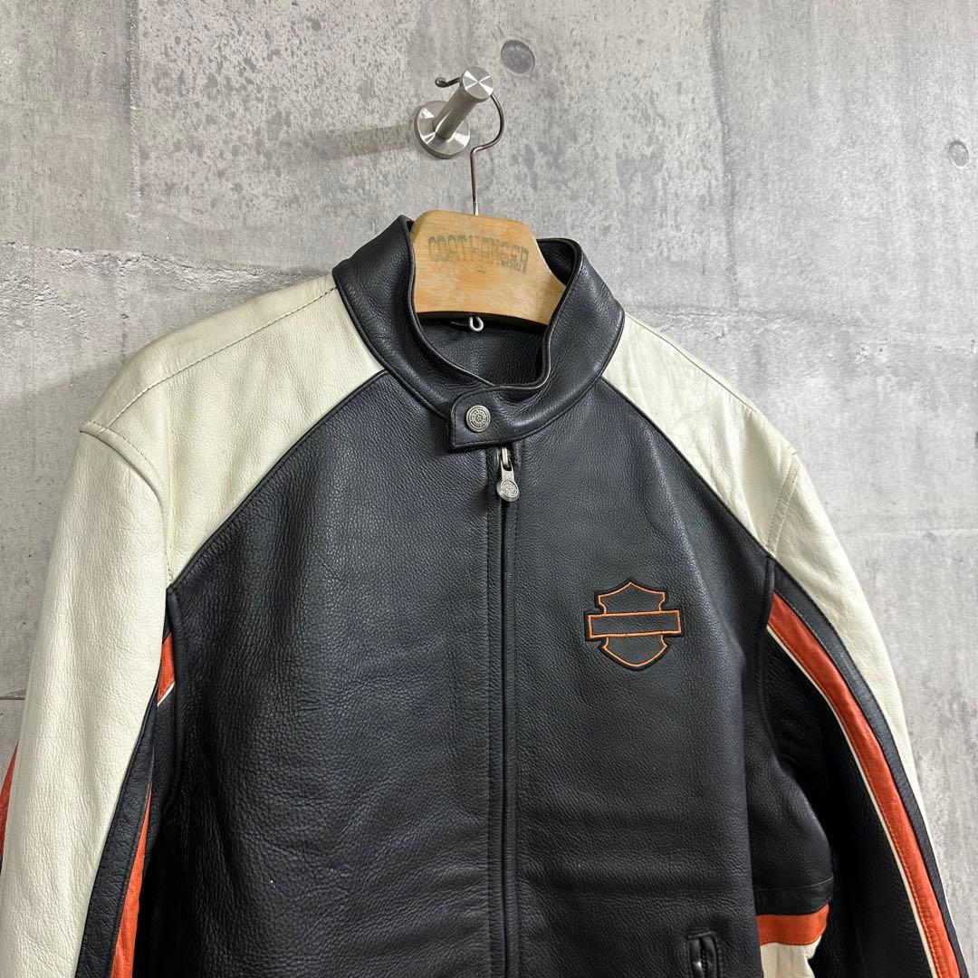 h*~様 ★HARLEY-DAVIDSON★本革 シングルライダース ビッグロゴ
