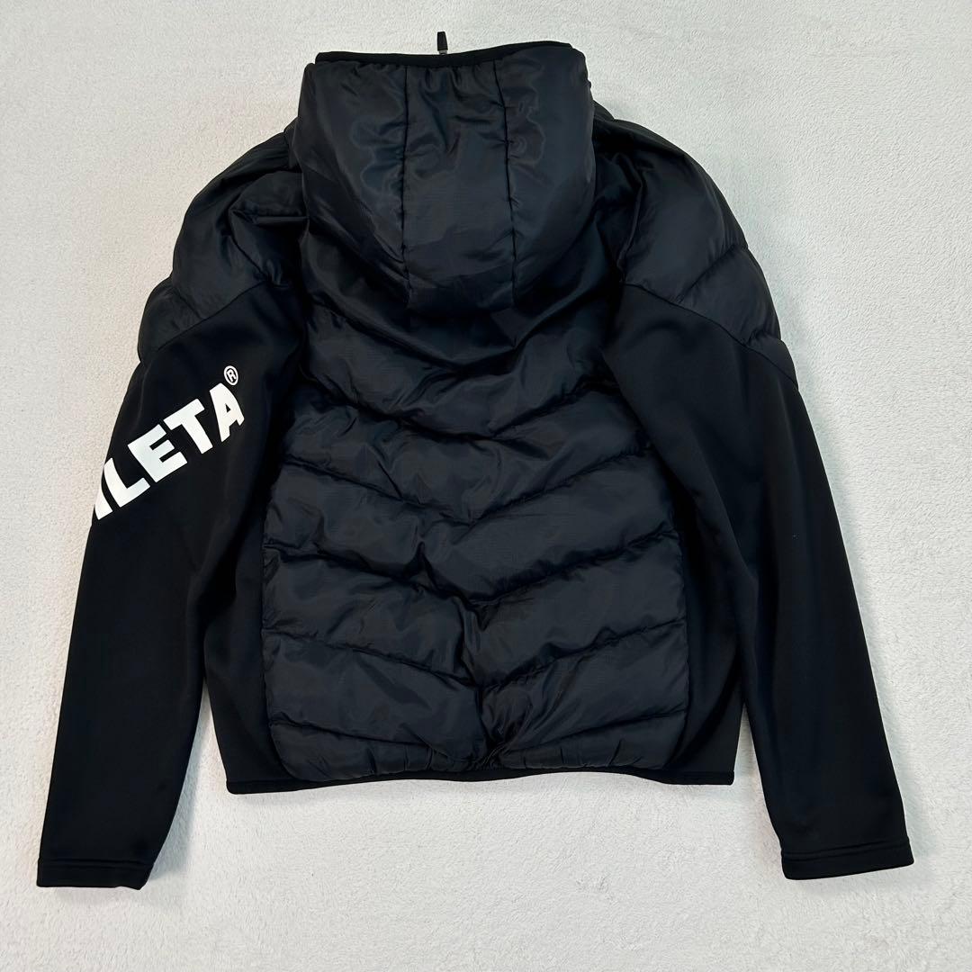 【ATHLETA】フーディダウンジャケット 異素材切替 防寒 黒 M フットサル