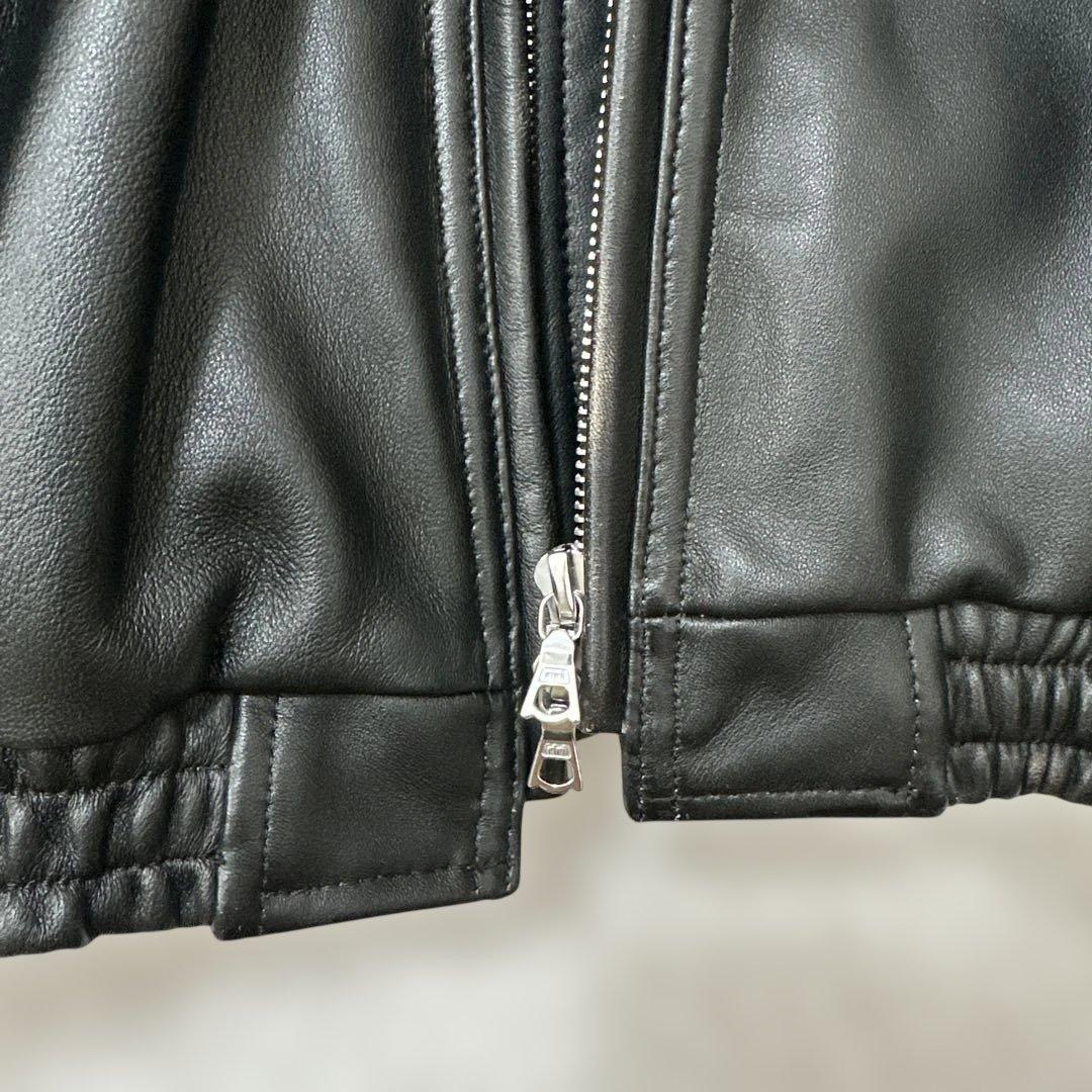 ssstein SHEEP LEATHER STAND COLLAR ブラウン