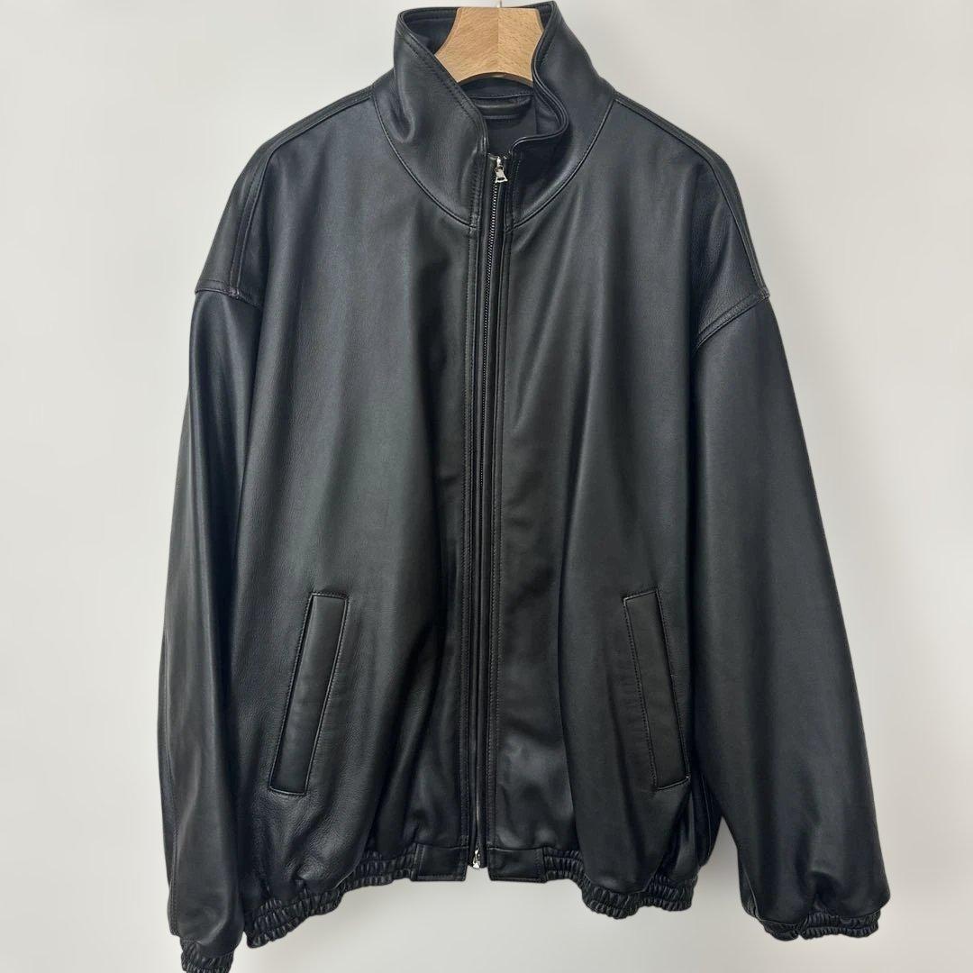 ssstein SHEEP LEATHER STAND COLLAR ブラウン