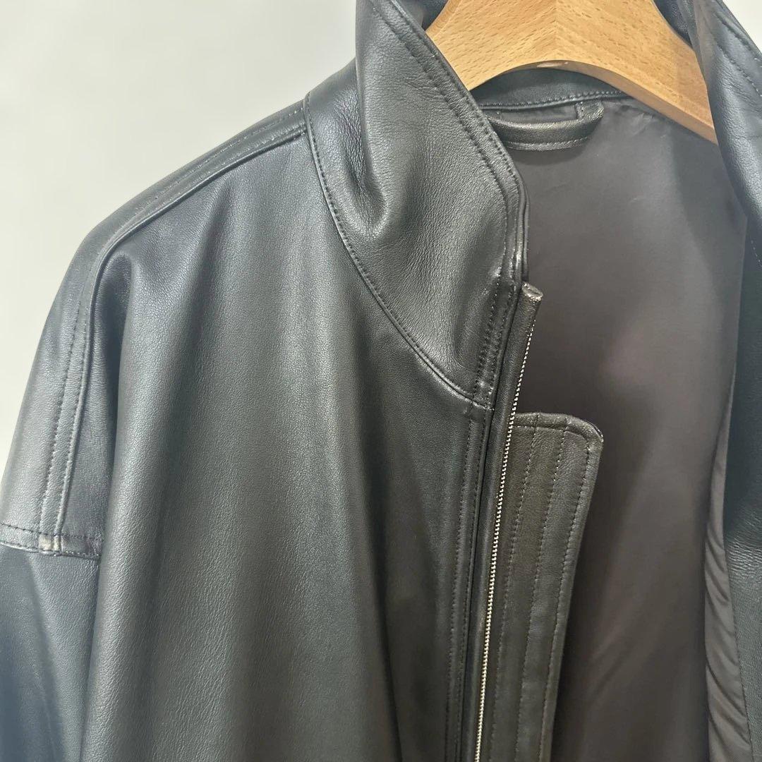 ssstein SHEEP LEATHER STAND COLLAR ブラウン