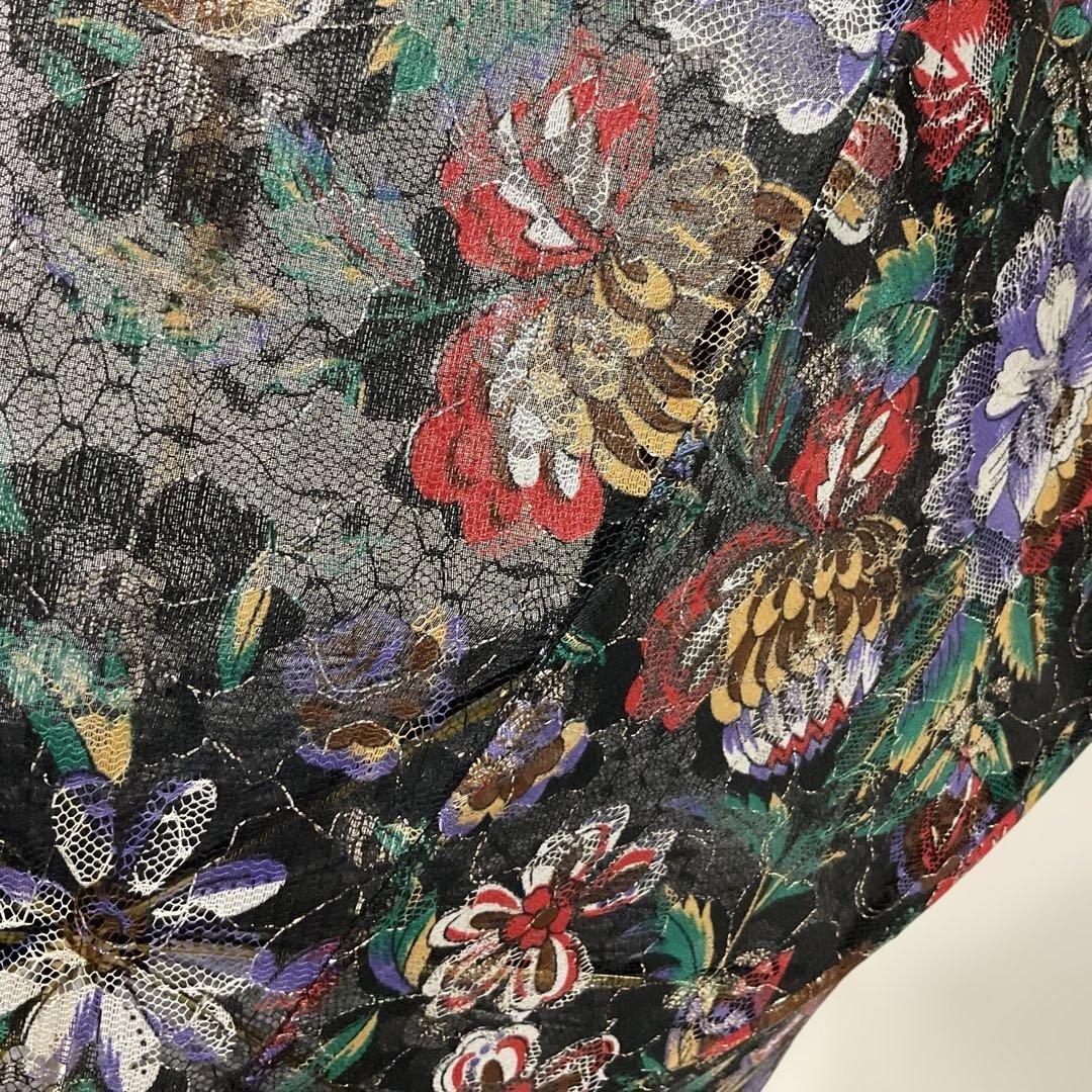 【美品】日傘　レース素材　ブラック　花柄