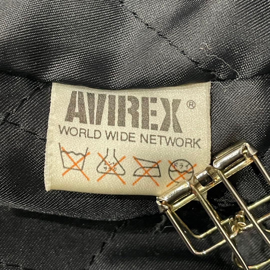 AVIREX バーシティジャケット オールレザー製　90s ダークブラウン　M