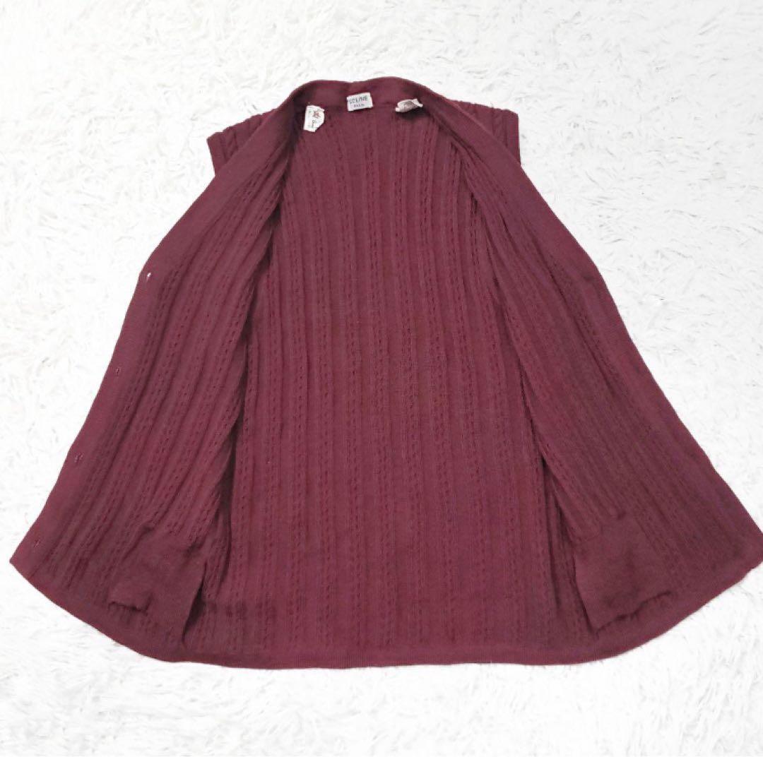 超希少✨美品 CELINE 金ボタンケーブルニットベスト トリオンフチェーン