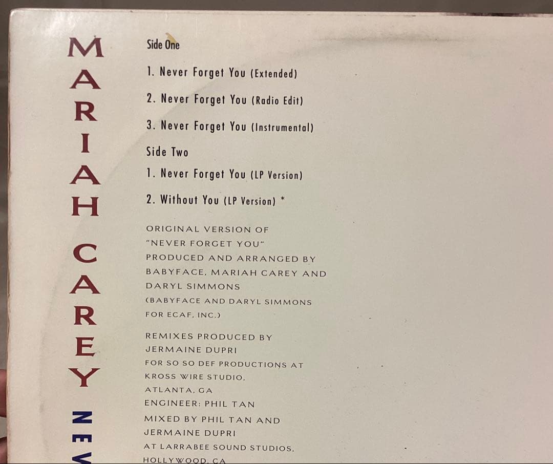 (USED)mariah carey never forget you レコード