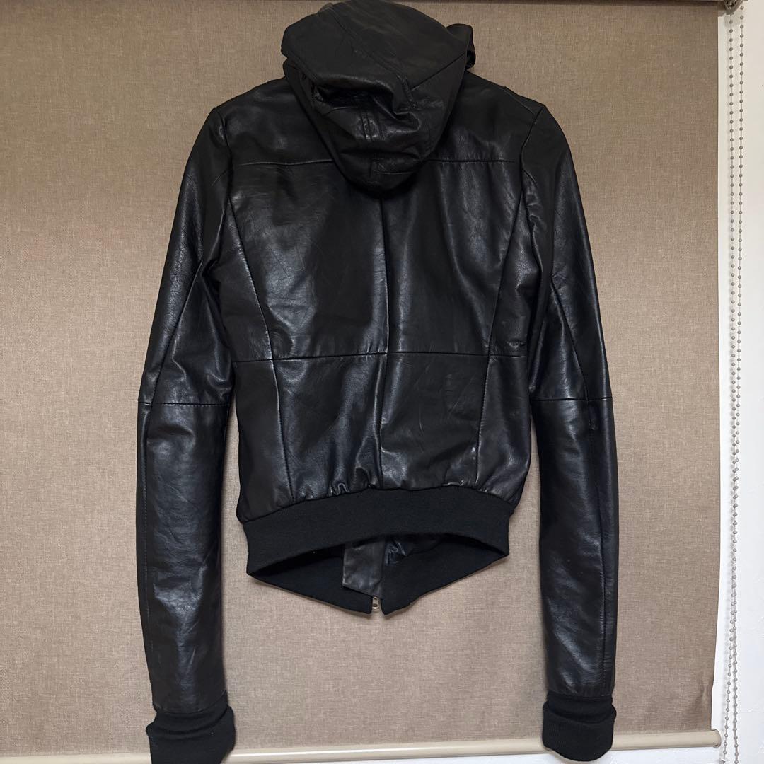 EKAM エカム ラムレザー ライダース ブラック フード