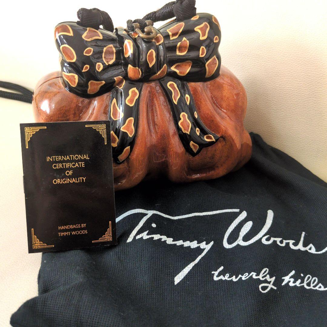TIMMY WOODS ティミーウッズ リボン型 ショルダー ポシェット 木製