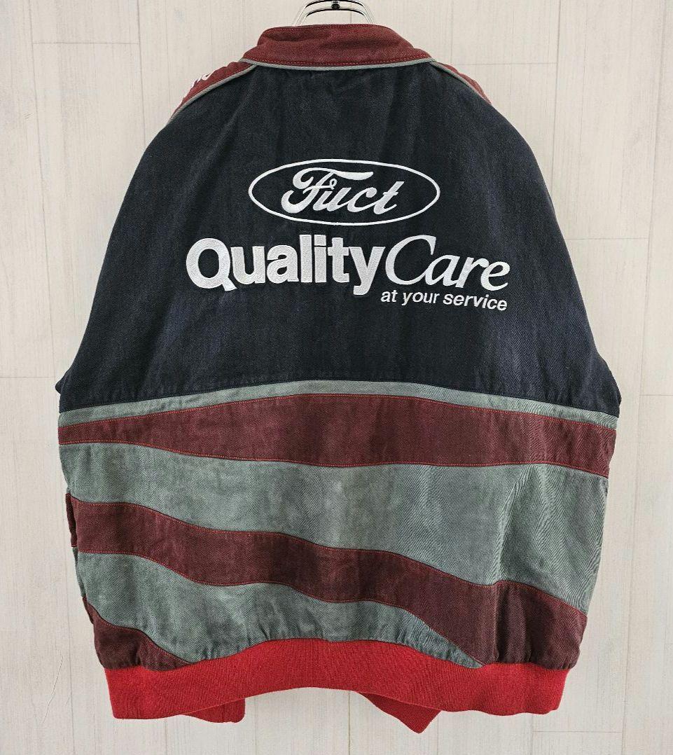 FUCT☆レーシングジャケット SSDD ヴィンテージ XL ネイビー 0101