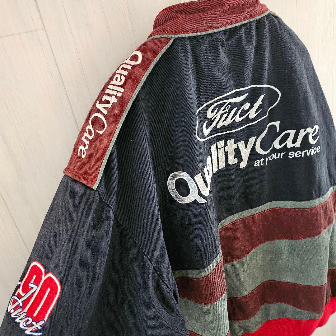 FUCT☆レーシングジャケット SSDD ヴィンテージ XL ネイビー 0101
