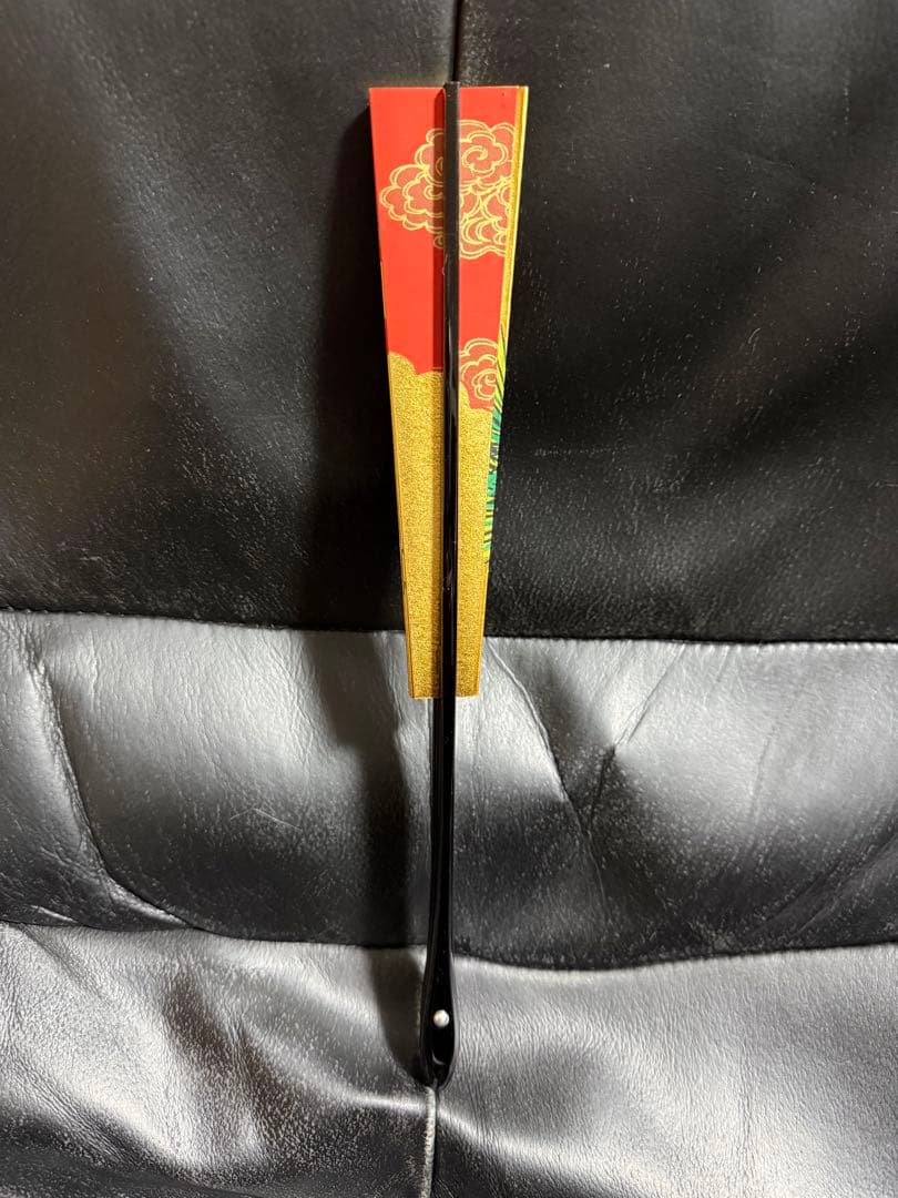 扇子　29cm 2枚組　金　鶴　松　飾り扇　飾舞扇　舞扇子　舞踊　着物　和装