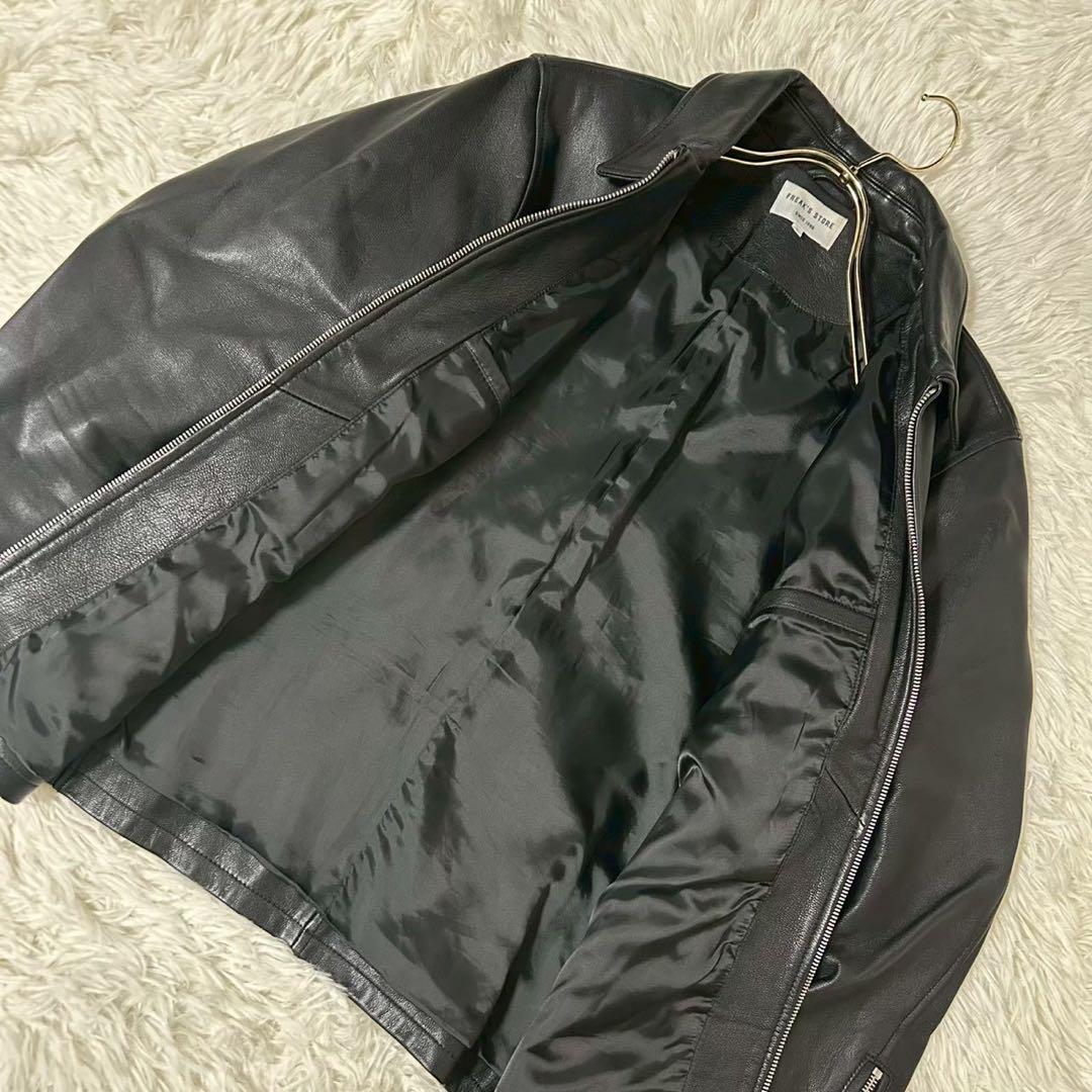 FREAK'S STORE ライダースジャケット ブラック L ゴートレザー