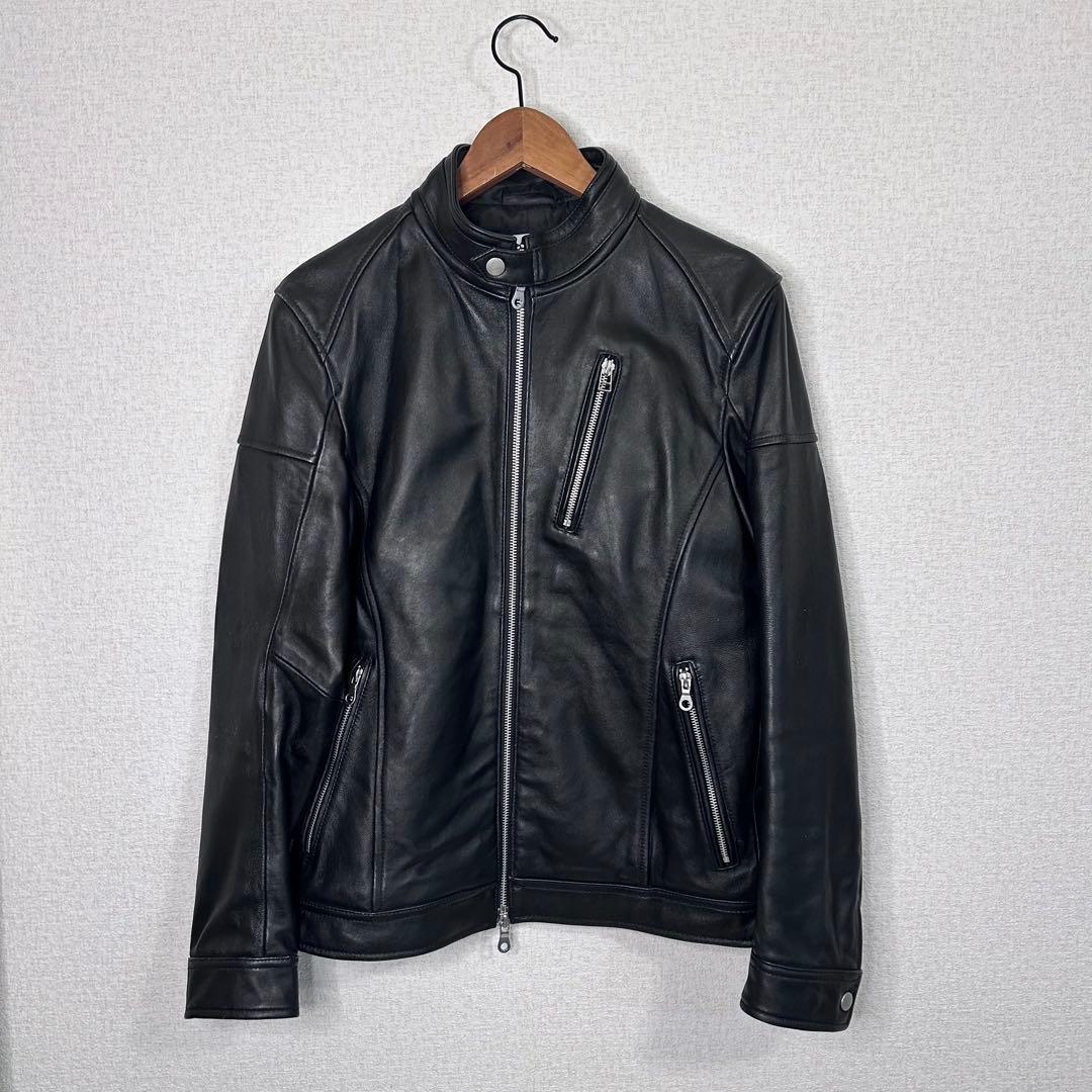 美品 ラトルトラップ 羊革 シングルライダースジャケット 黒 M メンズビギ y