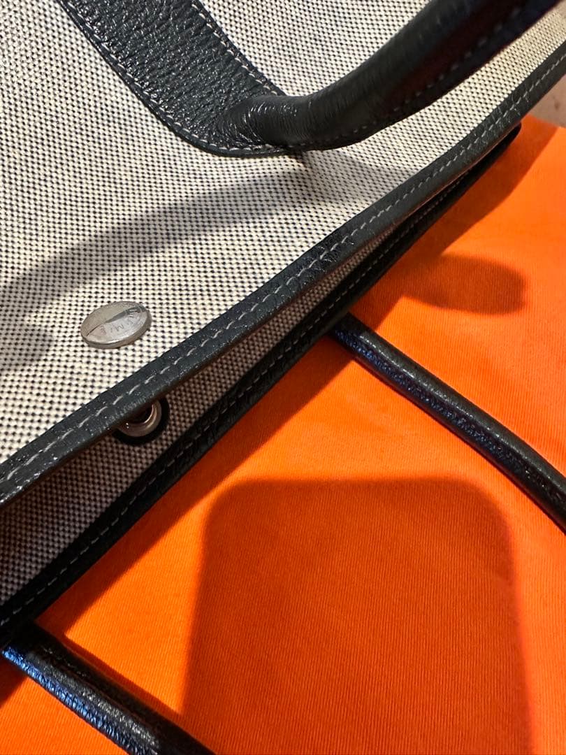 HERMES エルメス ガーデンパーティーベージュ/ブラック　良品