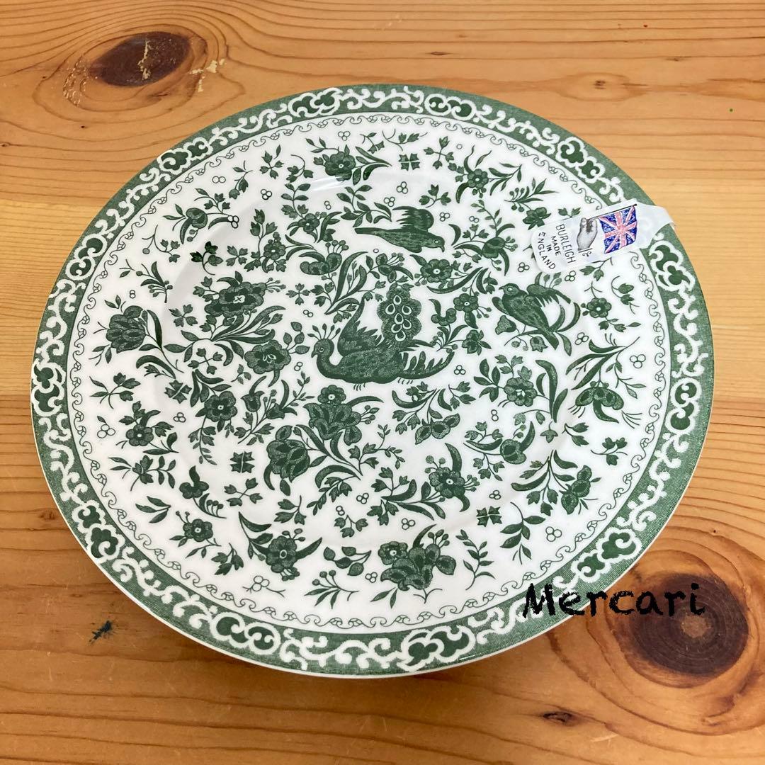 Burleigh グリーンリーガルピーコック　22cm皿