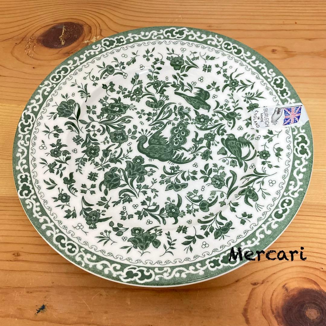 Burleigh グリーンリーガルピーコック　22cm皿