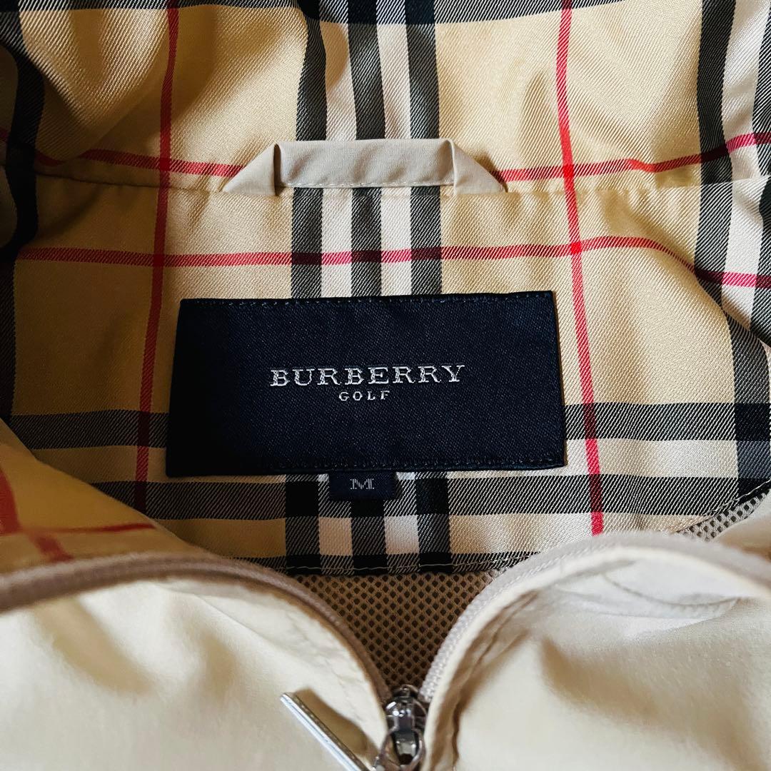 美品 BURBERRY GOLF 薄手 ナイロンジャケットノバチェックベージュ系