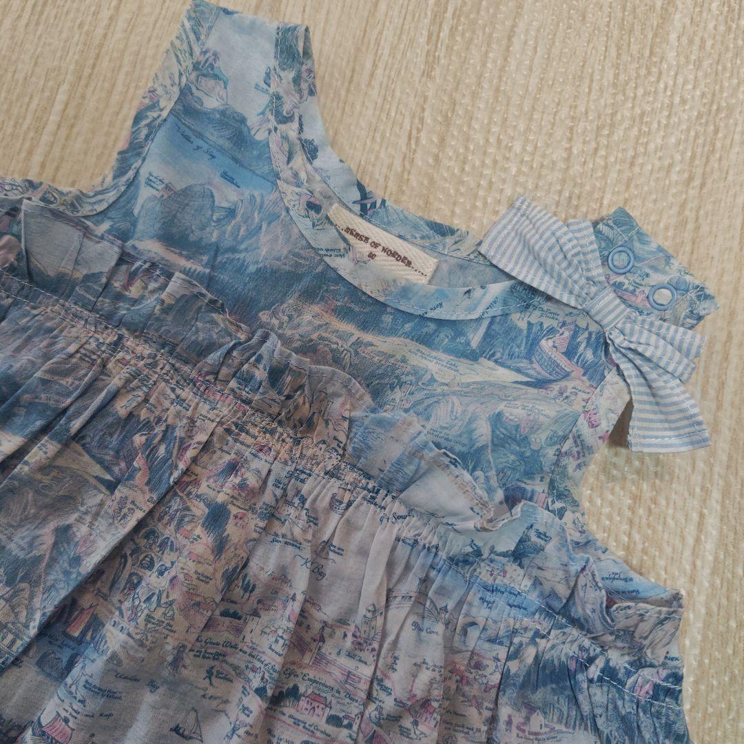 【美品】センスオブワンダー　兄妹　リンク　チュニックTシャツ　リバティ　地図